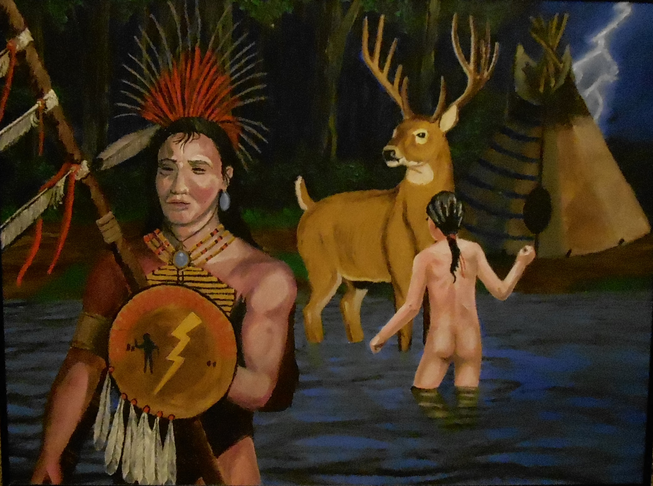 Native American Zuni Antler Maiden Fetish By Gabe Sice.